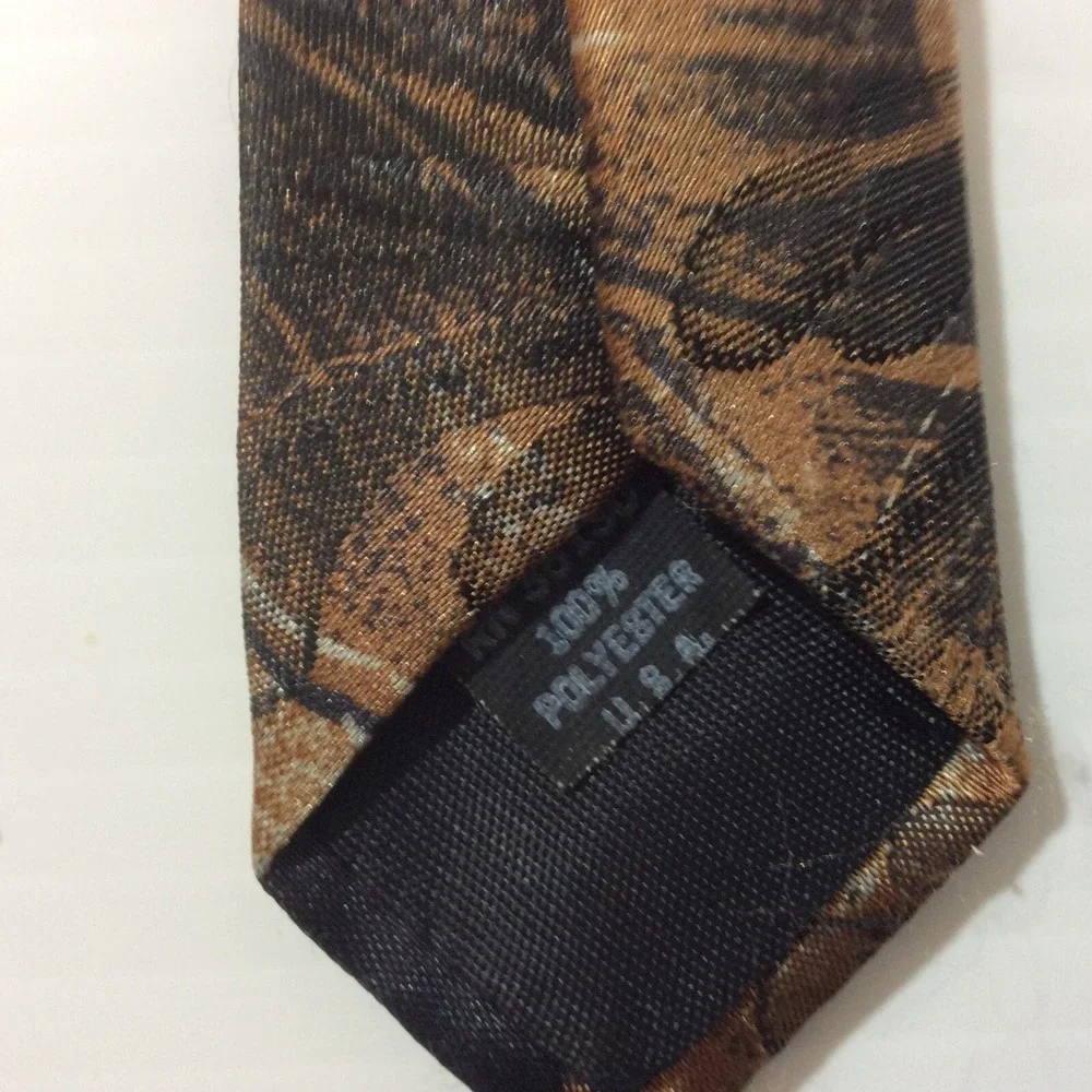 Duke MENS TIE NECKTIE 3.5 in USA Brown Black Gray